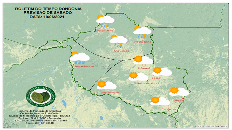 CLIMA: Veja a previsão do tempo para este sábado (19) em Rondônia