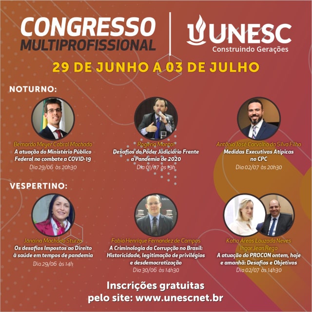 FACULDADE: Semana será marcada pelo Congresso Multiprofissional da Unesc