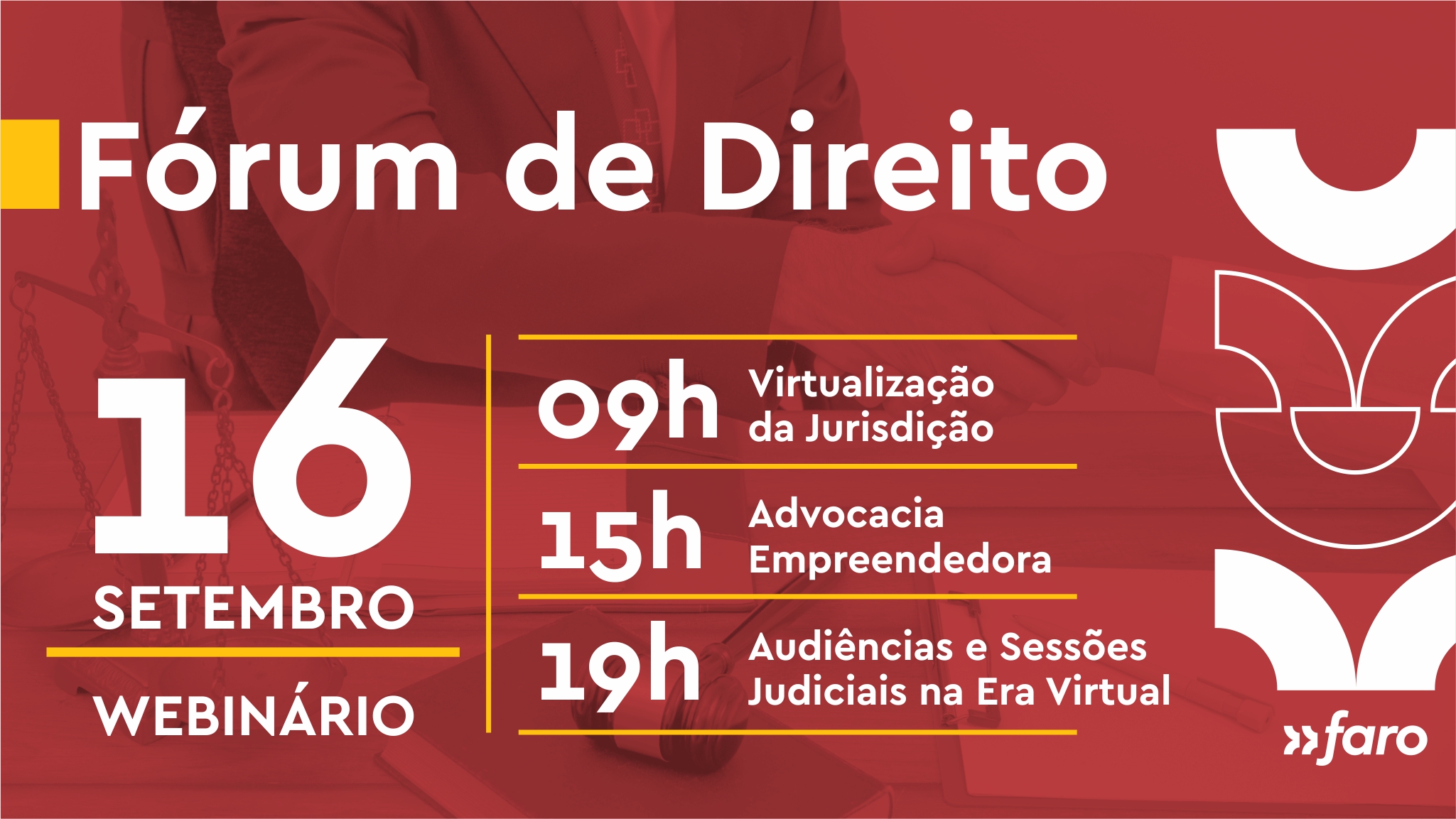 Inscrições abertas: Participe do Fórum de Direito da Faro