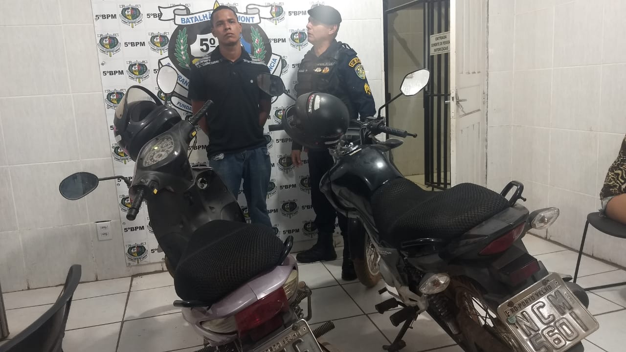 CAIU: PM prende um dos maiores assaltantes de veículos da capital e recupera duas motos