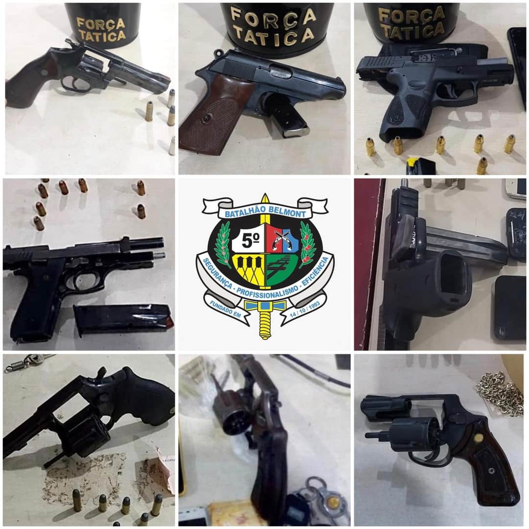 ARSENAL: Em uma semana, 5º Batalhão da Polícia Militar apreende oito armas de fogo