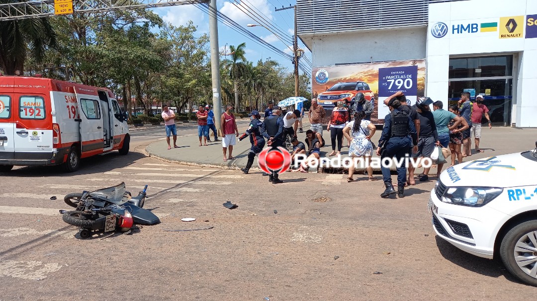 AO VIVO: Mulher sofre grave fratura exposta em acidente na Jorge Teixeira