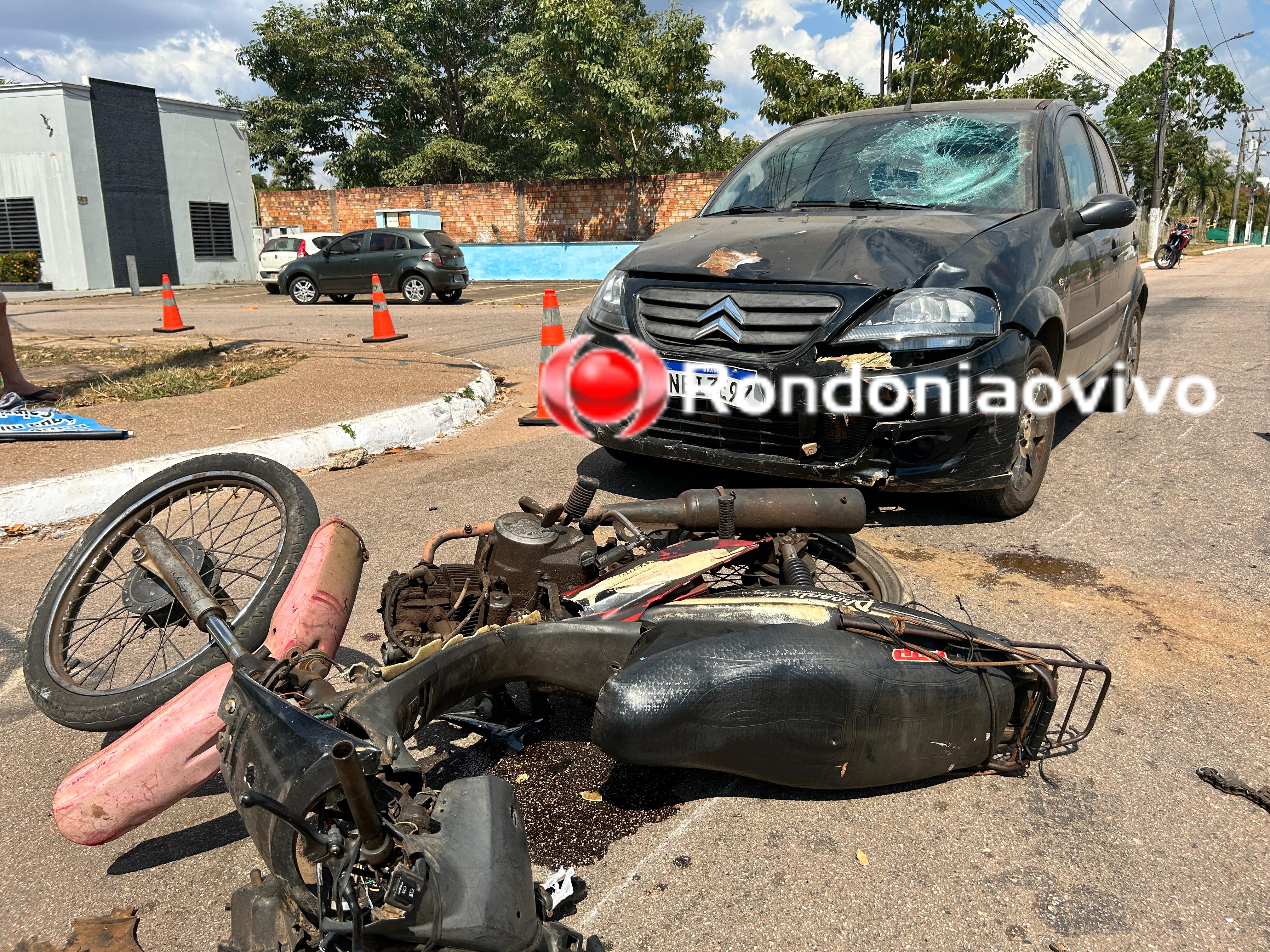 LAURO SODRÉ: Motociclista fica em estado grave após acidente na frente da Flor do Maracujá
