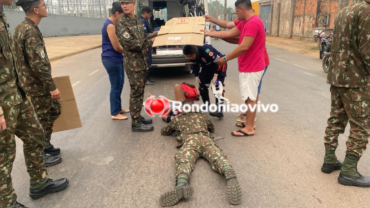 ULTRAPASSAGEM: Motociclista é atropelada por carro na região Central de Porto Velho 