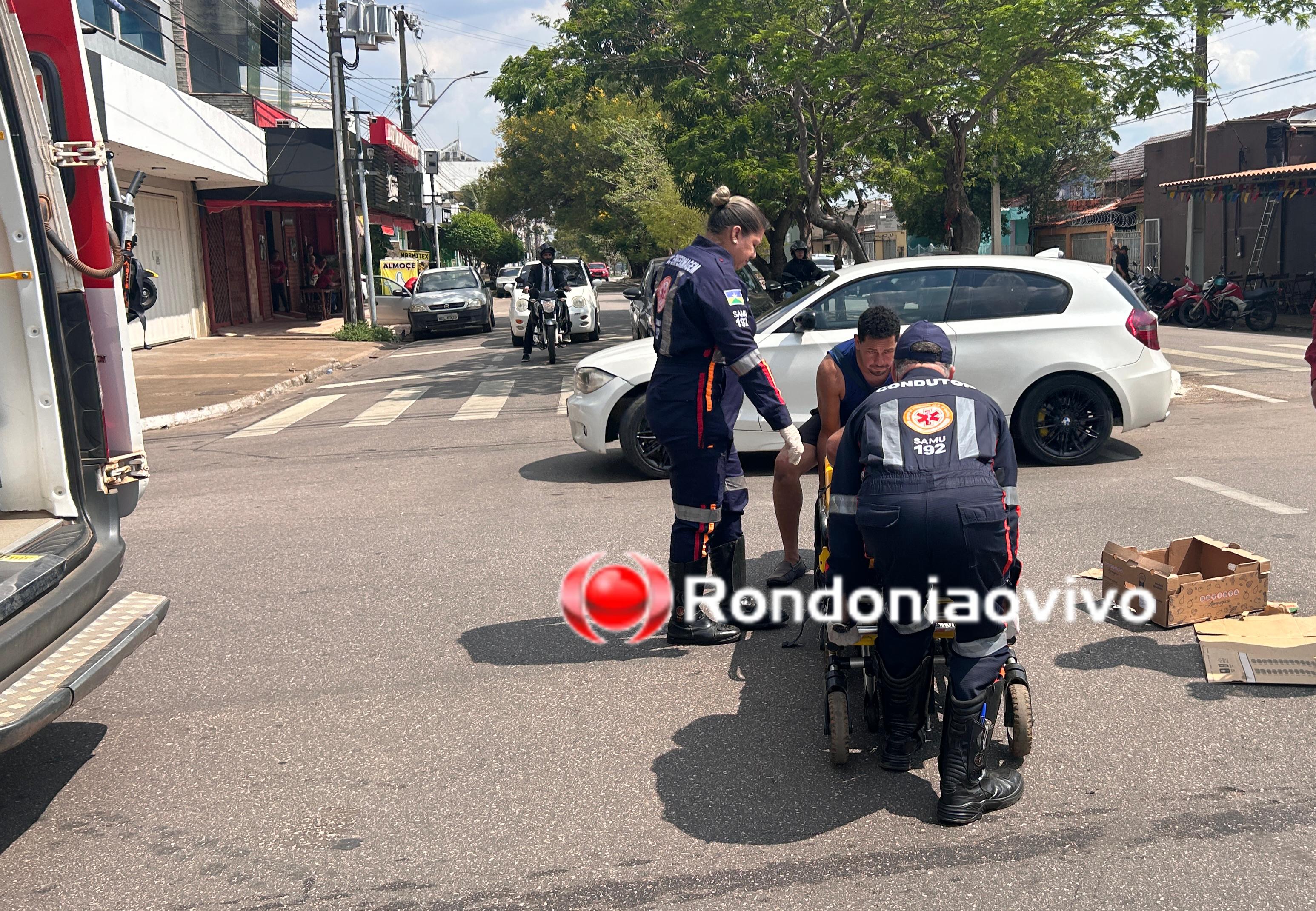 VÍDEO: Colisão na região Central resulta em motociclista lesionado