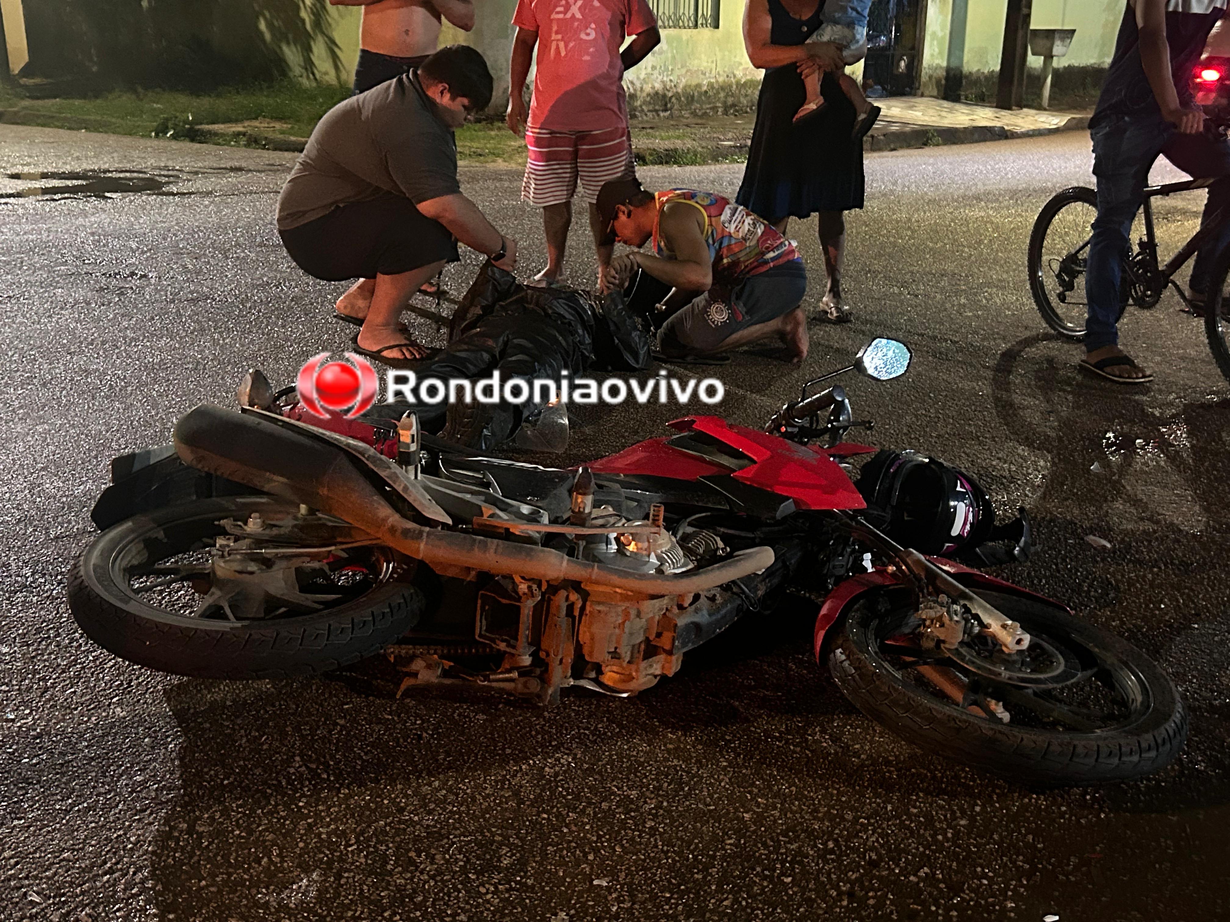 TRAUMATISMO: Motociclista fica em estado grave após acidente envolvendo caminhão