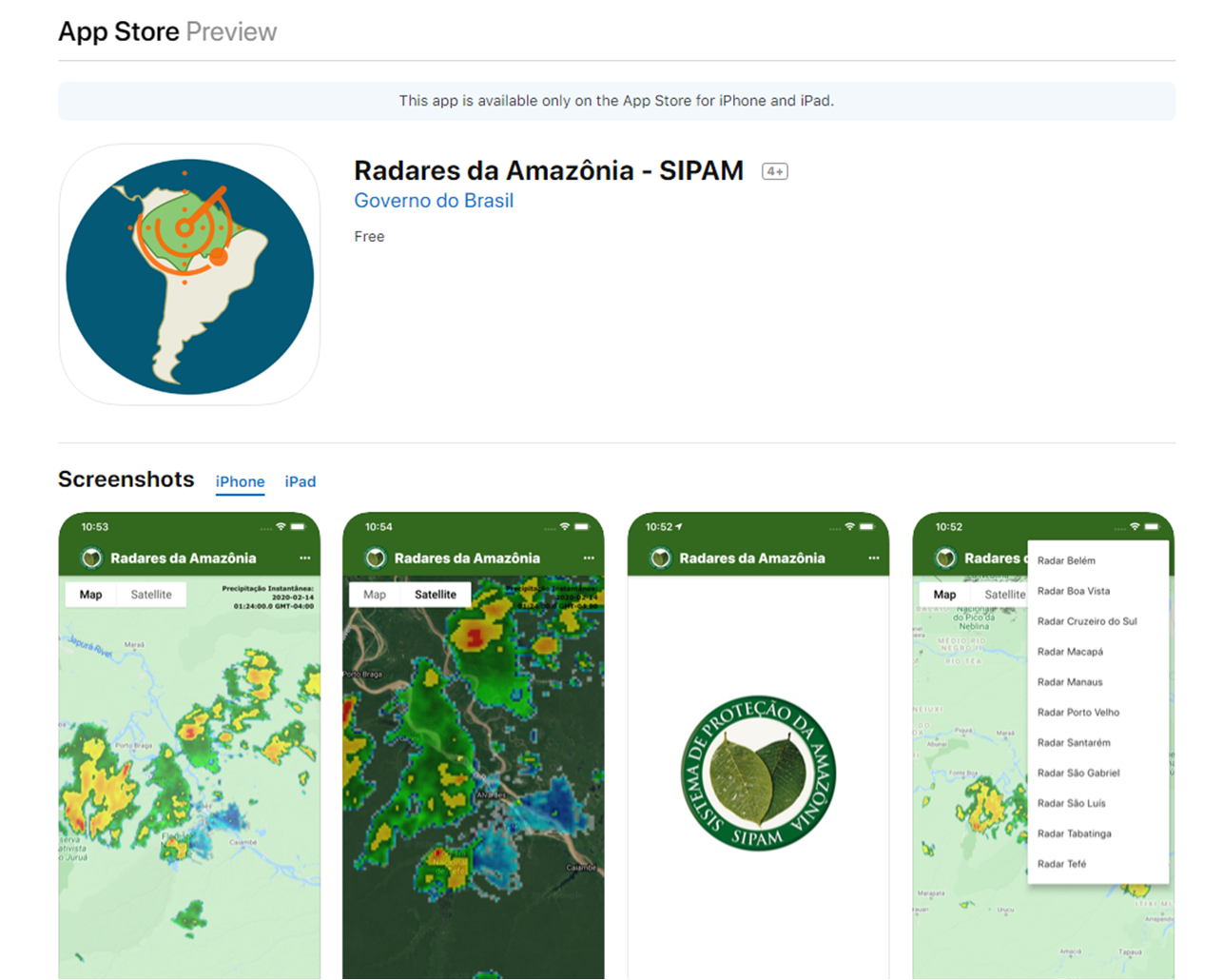 AMAZÔNIA: Censipam lança aplicativo para visualização de radares meteorológicos