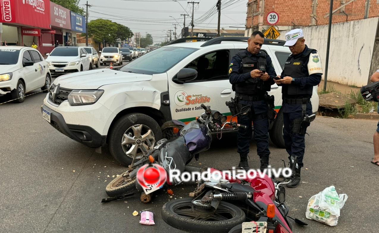 NA JATUARANA: Acidente entre duas motos e carro deixa grávida ferida