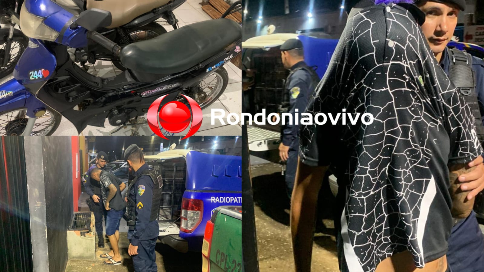 ADULTERAÇÃO: Motociclista fura sinal na frente da Polícia Militar e acaba preso