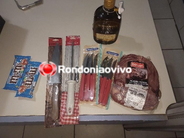 FESTA CANCELADA: Homem é preso por furtar picanha, whisky, facas e chocolate no Assaí