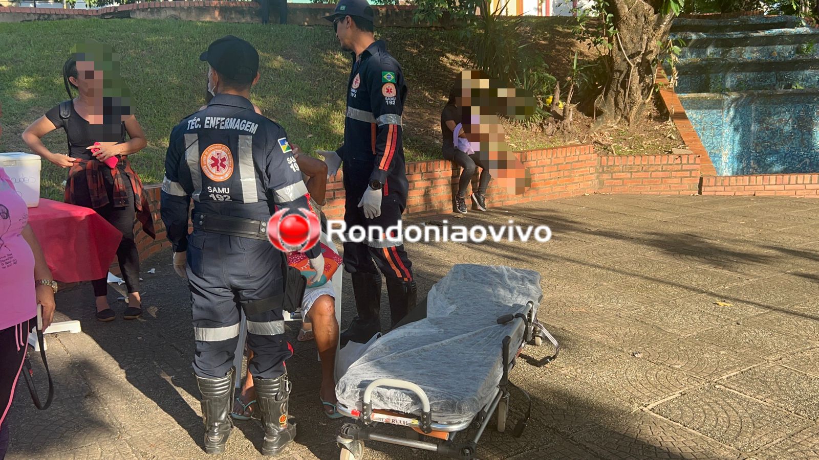 URGENTE: Idosa é atingida por galhos de árvore na praça Marechal Rondon