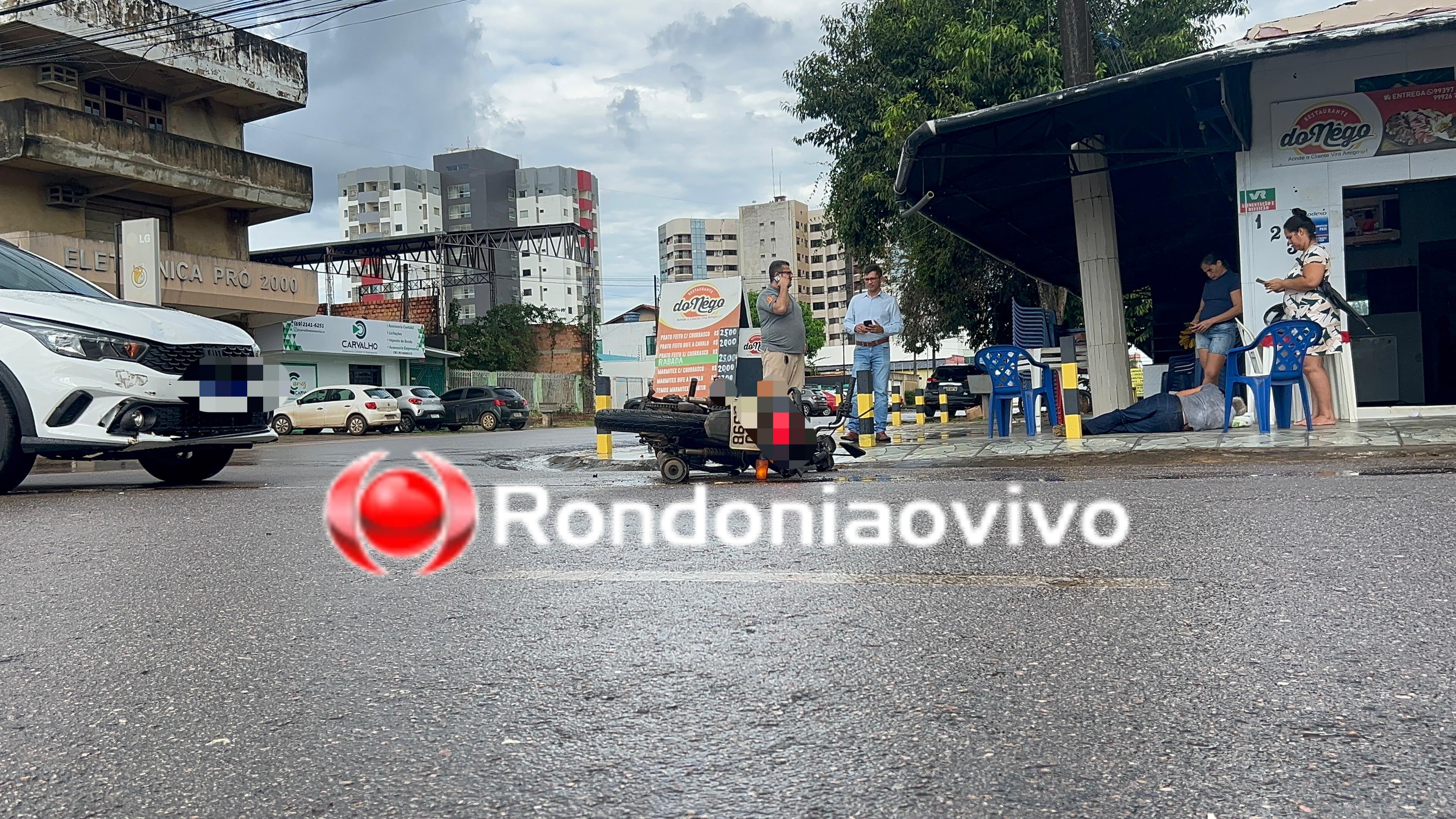 VÍDEO: Idoso em Honda Fan invade cruzamento e sofre grave atropelamento