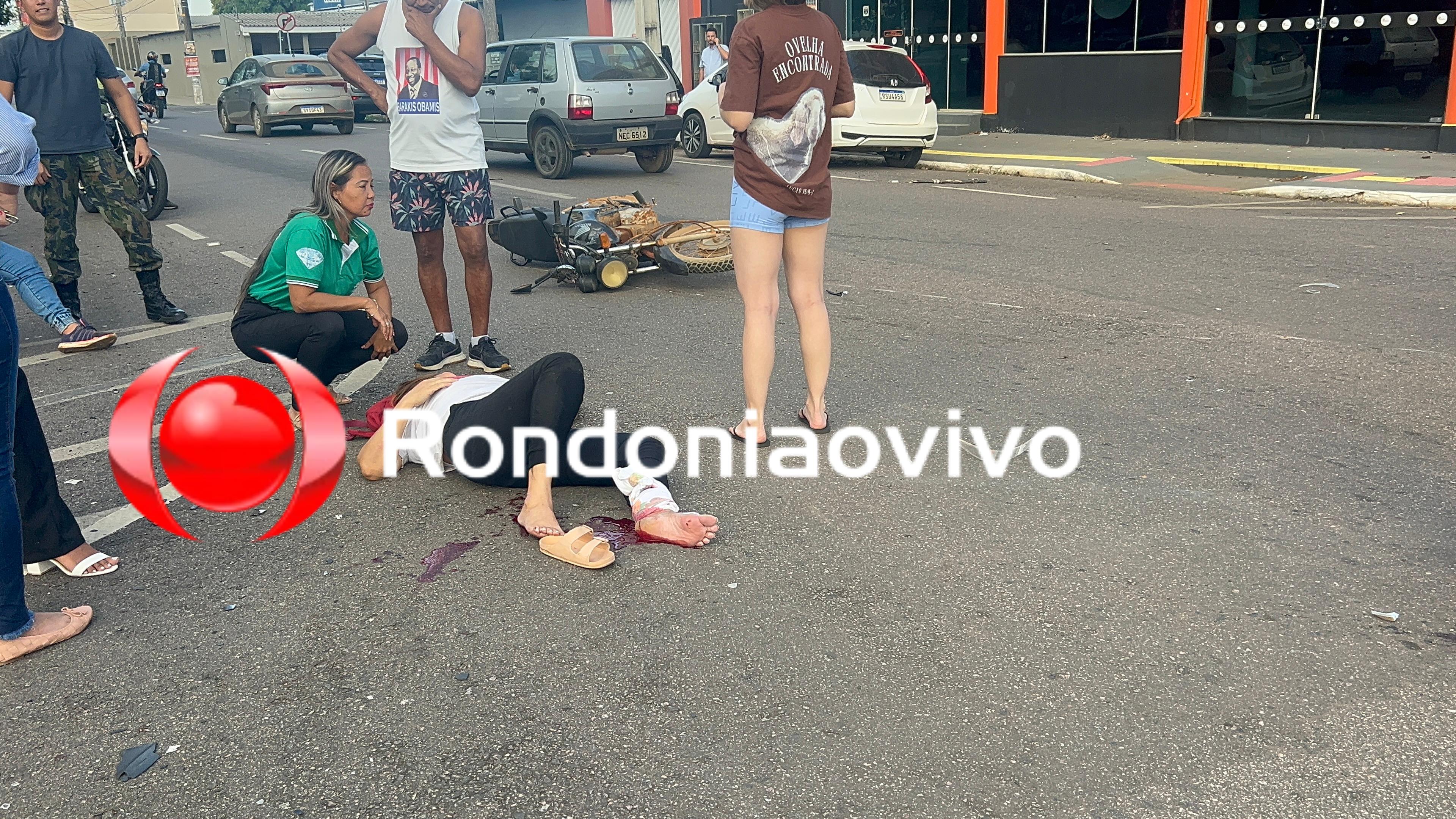 VÍDEO: Passageira de moto fica em estado após grave acidente na Abunã