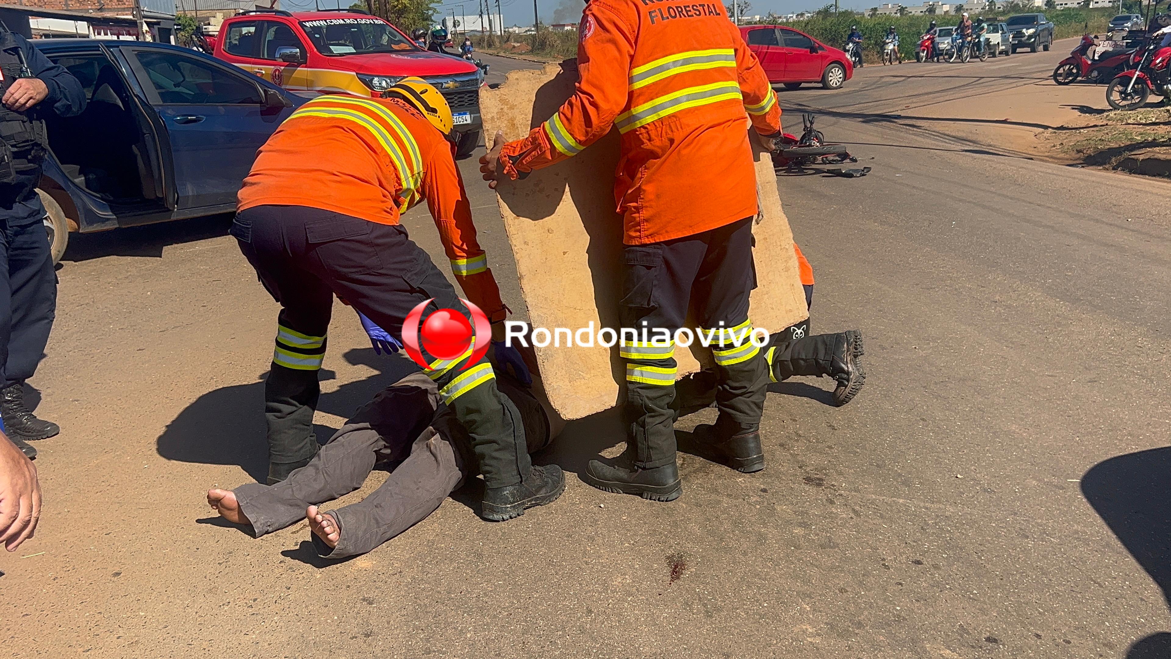 URGENTE: Motociclista fica em estado grave após acidente na Guaporé