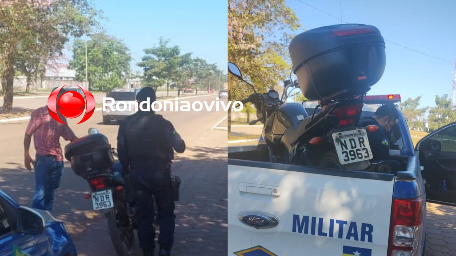 ABORDAGEM: Equipe do sargento Machado prende homem com motocicleta furtada