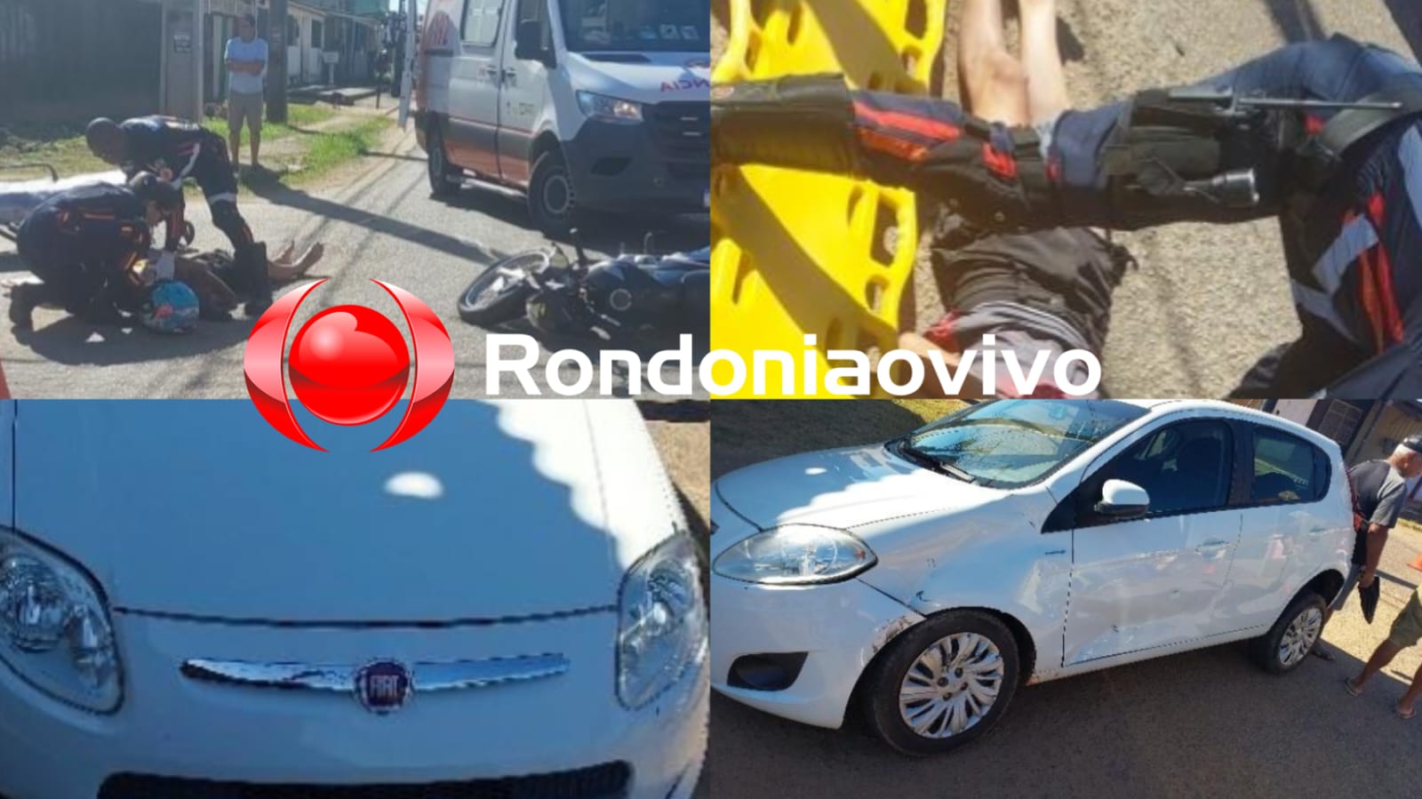 NA ALGODOEIRO: Condutora de Pálio invade cruzamento e provoca acidente com motociclista