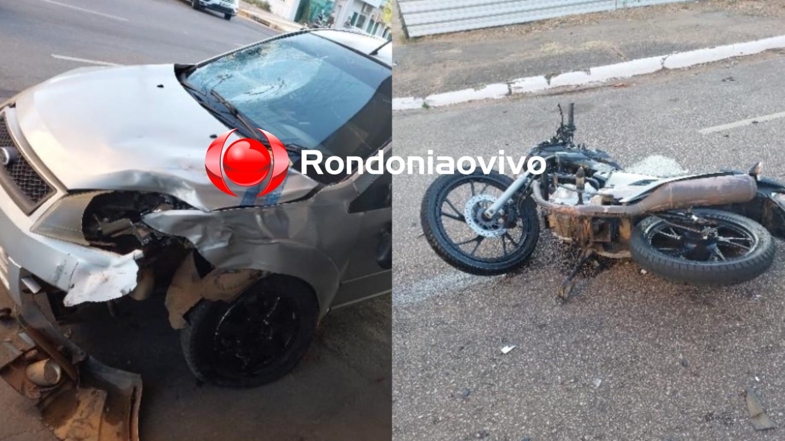 NA CALAMA: Motociclista fica gravemente ferido após mulher em carro avançar cruzamento