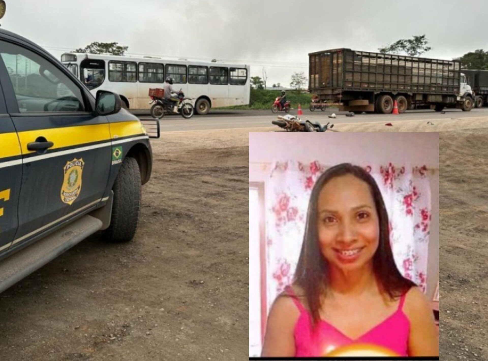 FATAL: Mulher morre atropelada por duas motos ao desviar de animal na BR-364