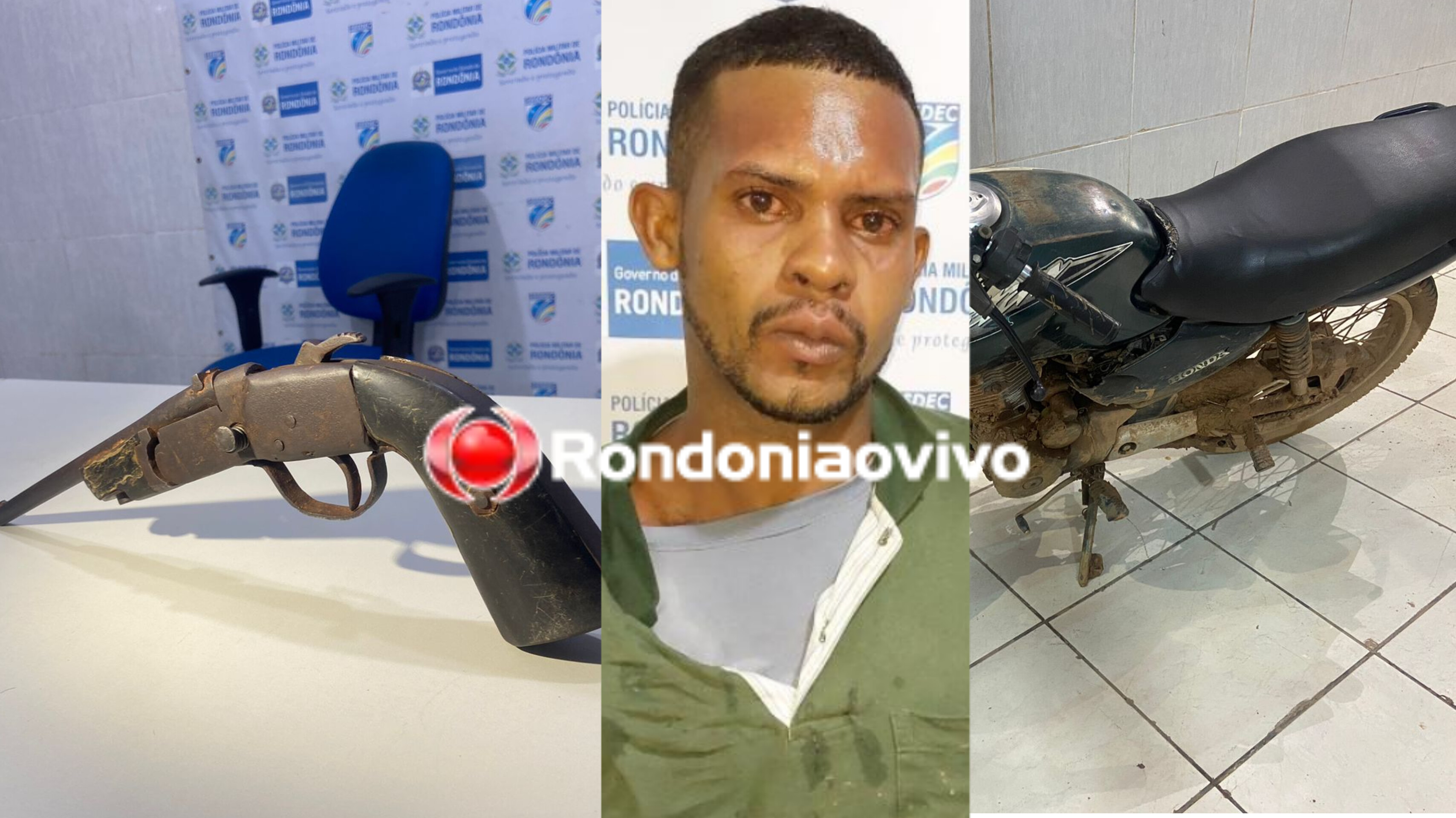 CONFESSOU: Acusado de assaltos é preso com arma e moto roubada no bairro Planalto 