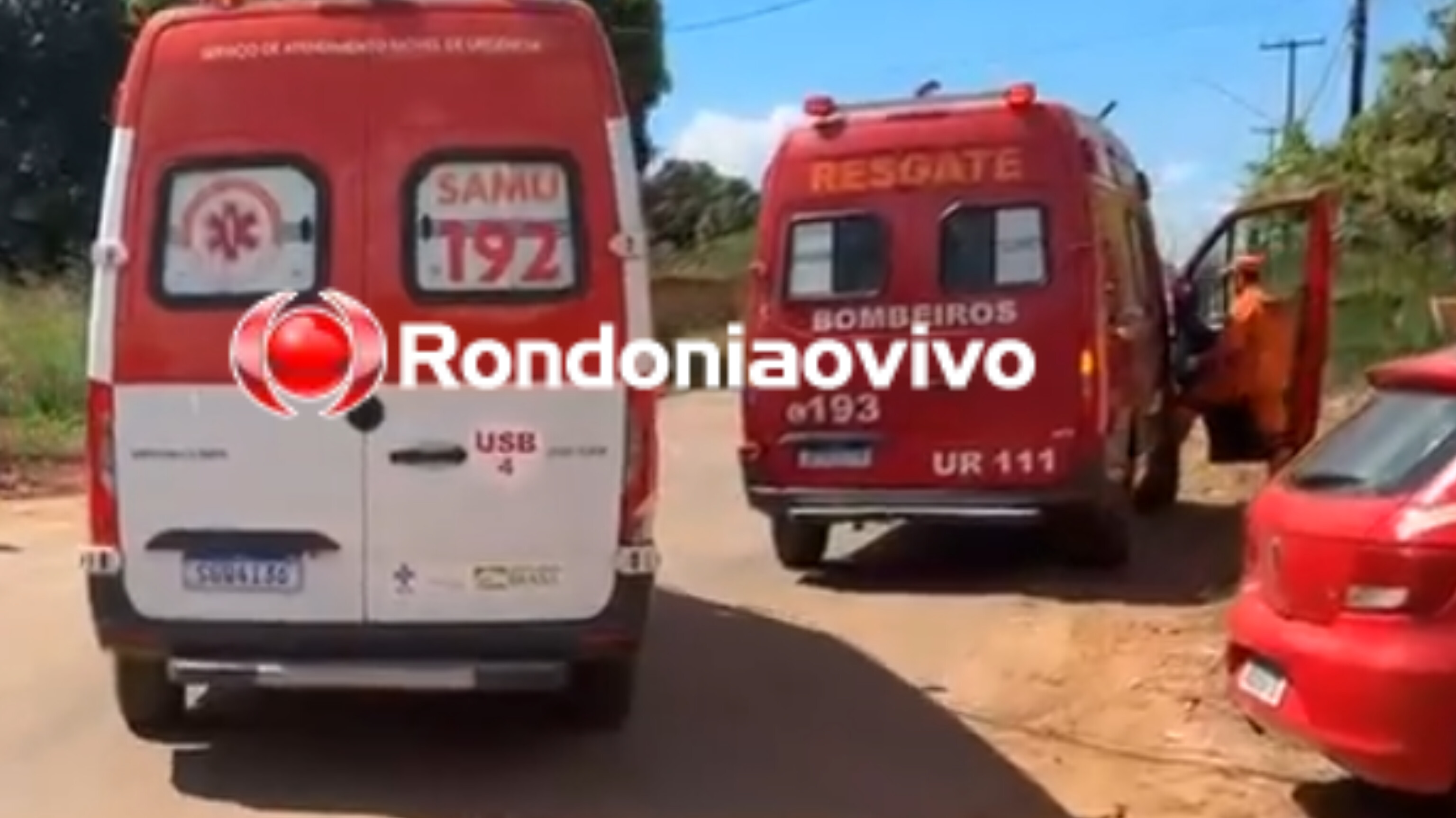 VÍDEO: Batida entre motos resulta em dois adultos e duas crianças feridas em Porto Velho