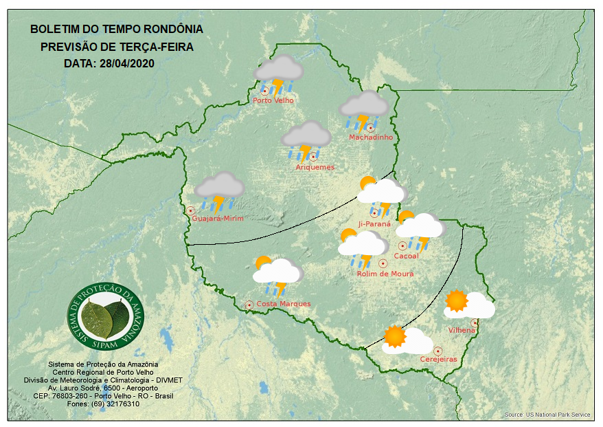 PREVISÃO DO TEMPO: Mormaço causará chuva nesta terça-feira, 28, em Rondônia