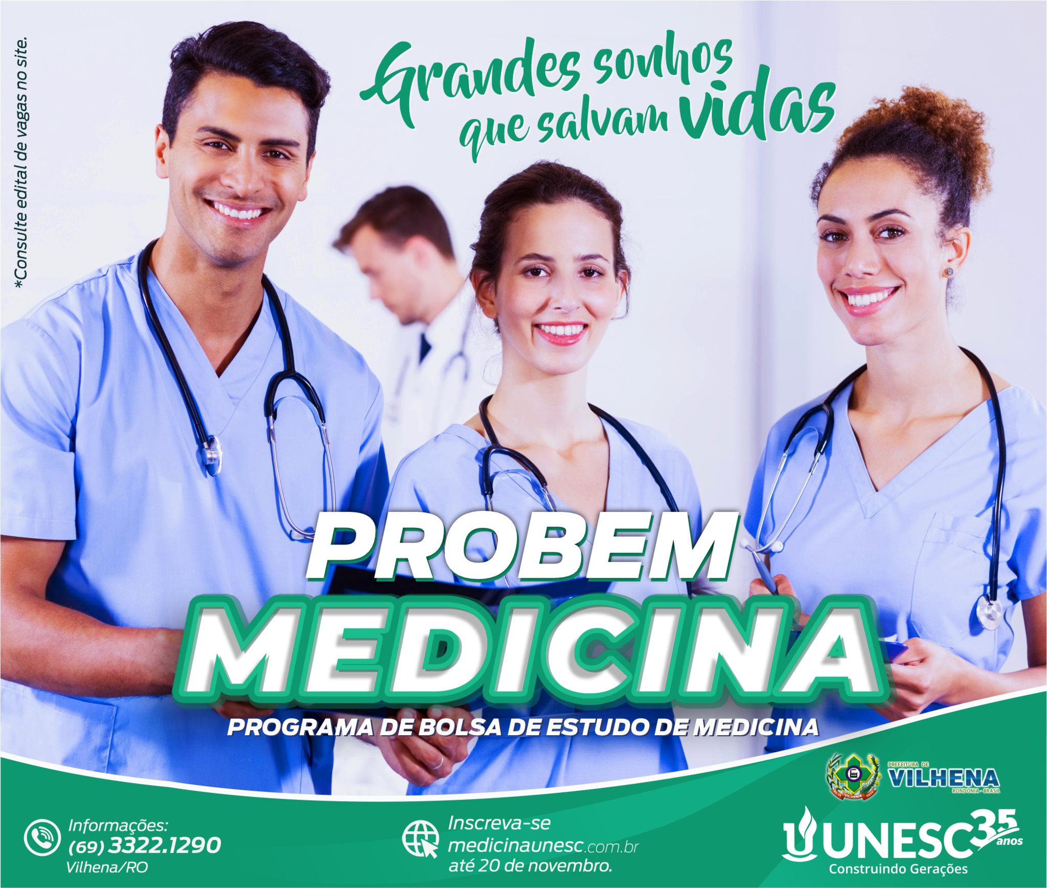 OPORTUNIDADE: Unesc anuncia inscrições para o Programa de Bolsa de Estudo de Medicina