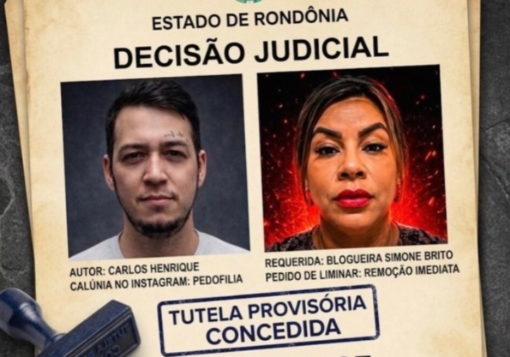 BLOGUEIRA: Justiça manda mulher apagar acusações de pedofilia contra homem em RO