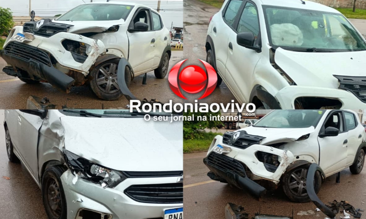 VÍDEO: Forte batida entre carros de aplicativo deixa mulher ferida