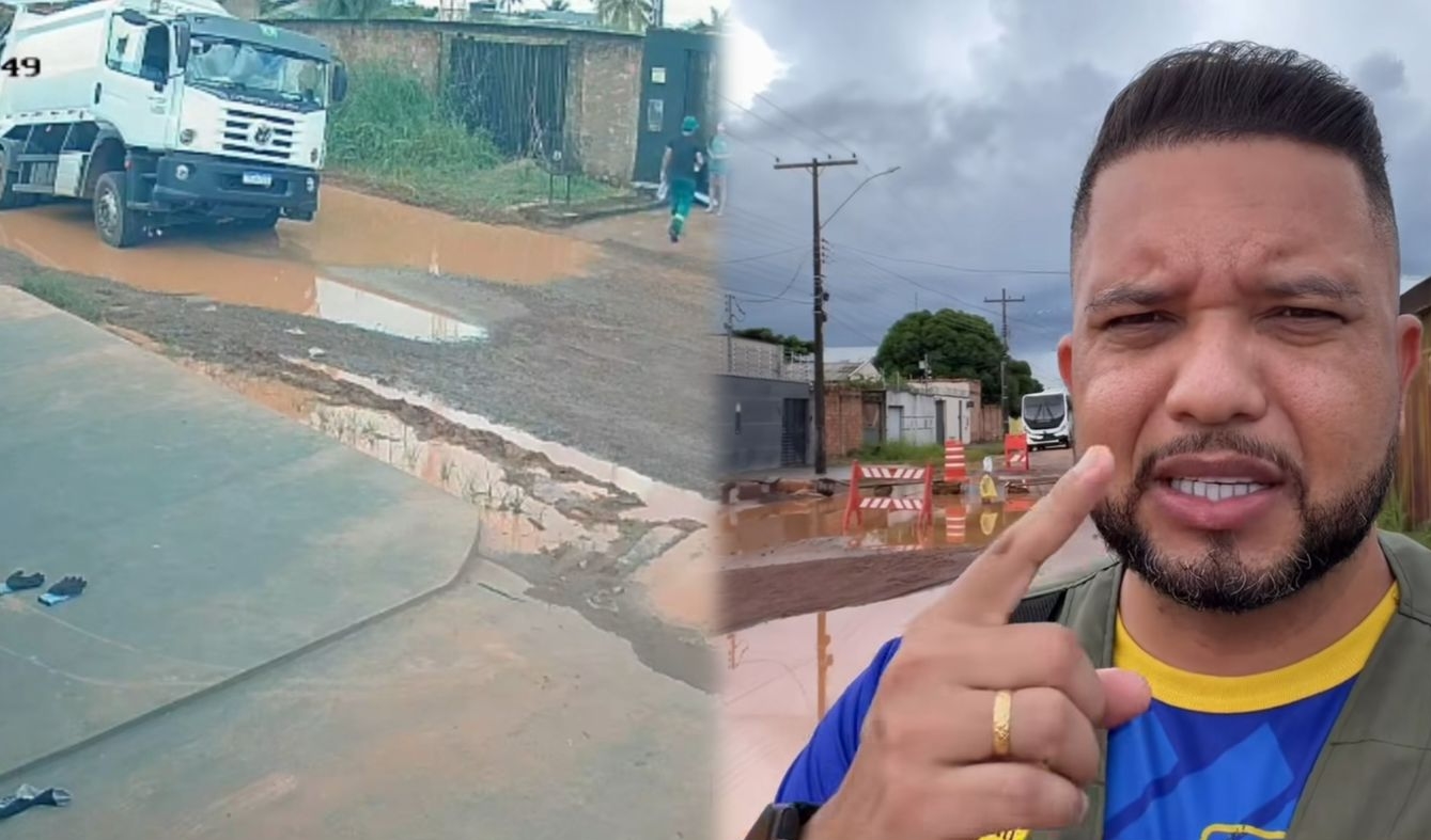 FERNANDO SILVA: Vereador reforça alerta sobre rua do bairro Escola de Polícia após caminhão atolado