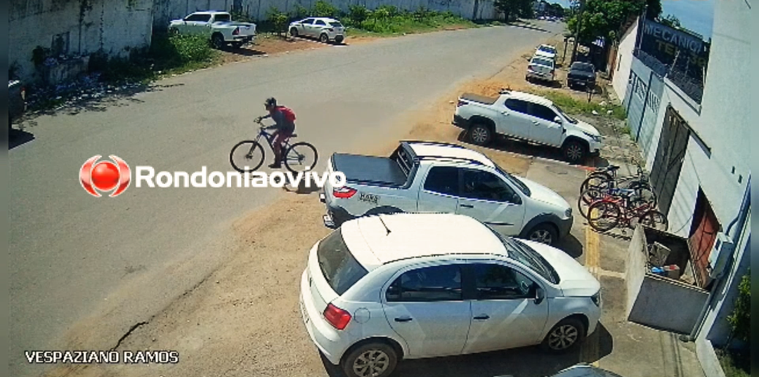 VEJA VIDEO: Ladrão tranca bicicleta e foge com a de trabalhador em churrascaria