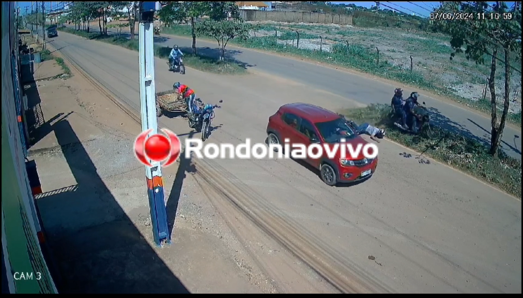 VÍDEO: Três pessoas ficam feridas após acidente na Avenida Mamoré 