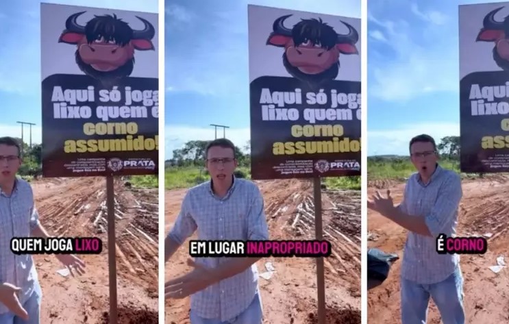 CAMPANHA DE LIMPEZA: 'Quem joga lixo em lugar inapropriado é corno'