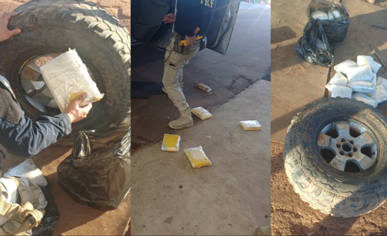 TRÁFICO INTERESTADUAL: PRF intercepta caminhonete com mais de 60 kg de droga na BR-364