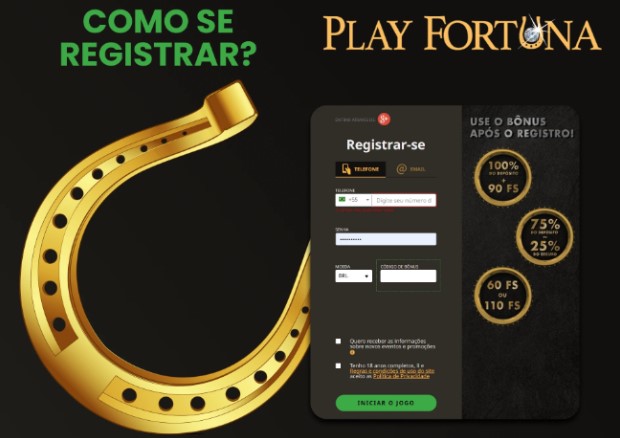 APOSTAS: Instruções de registro e verificação da conta do Play Fortuna Brasil