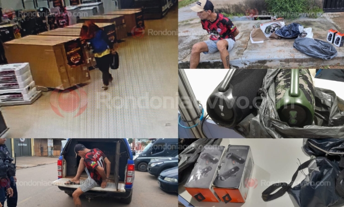 VÍDEO: Acusado de cometer furto na loja Gazin é preso após voltar para buscar caixas JBL