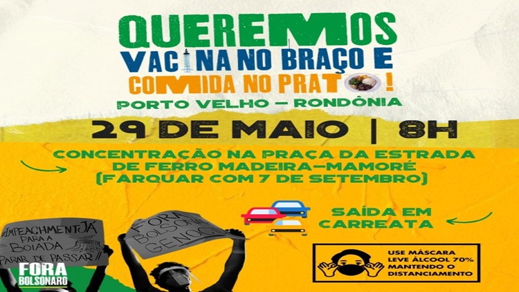 PROTESTO: Movimentos organizam carreata contra o presidente Jair Bolsonaro 