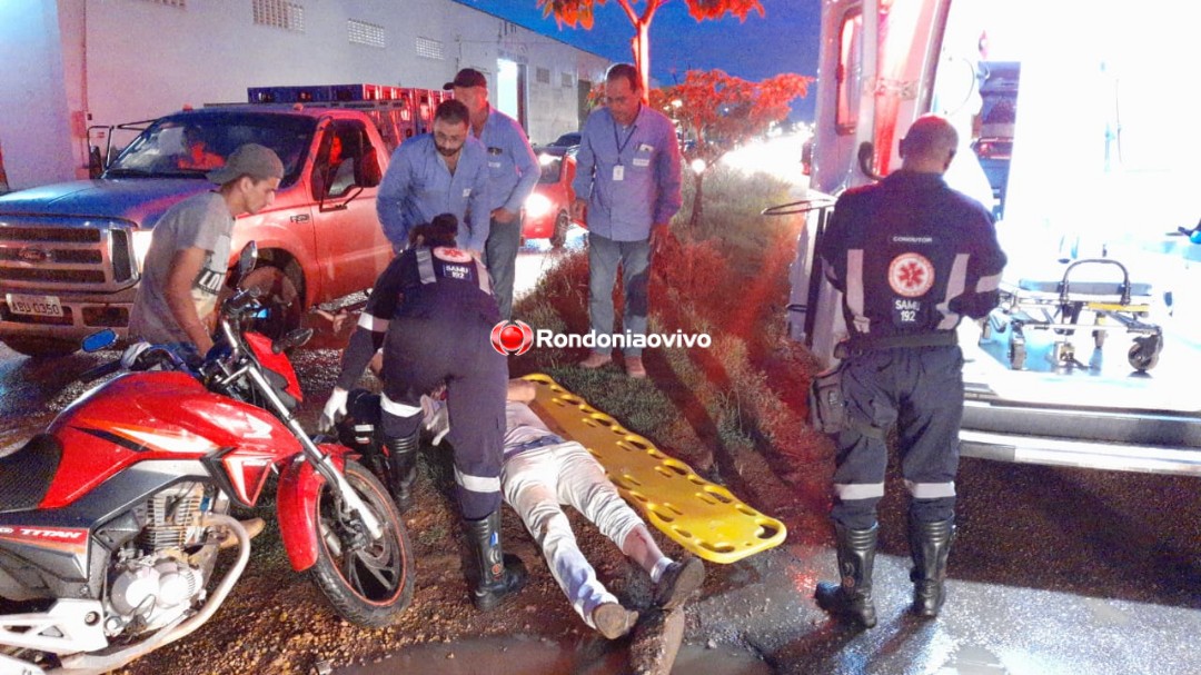 EM PORTO VELHO: Passageiro de moto fratura a perna após condutor de carro avançar a preferencial