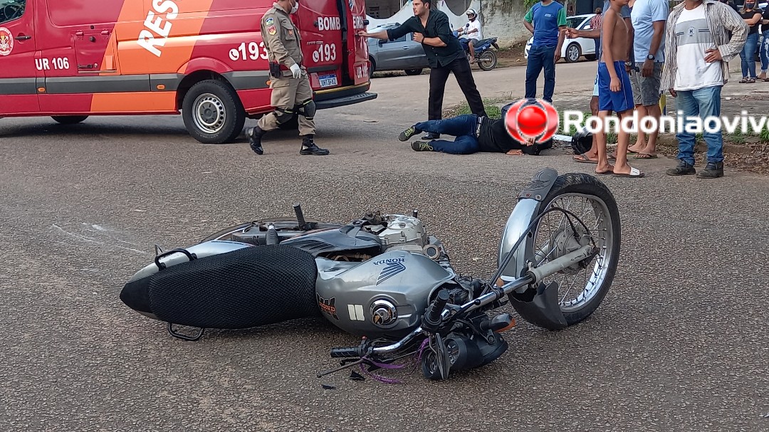 VÍDEO: Motoboy sofre fratura exposta em acidente na capital