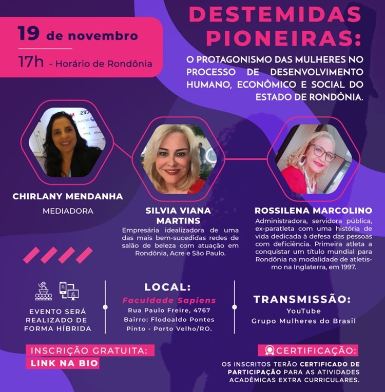 ELAS: Grupo Mulheres do Brasil debate a participação da mulher na história de RO