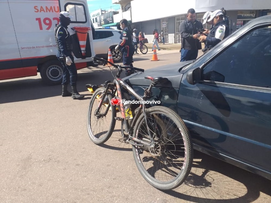 CONTRAMÃO: Ciclista é socorrido pelo Samu após colisão em carro na 7 de Setembro 