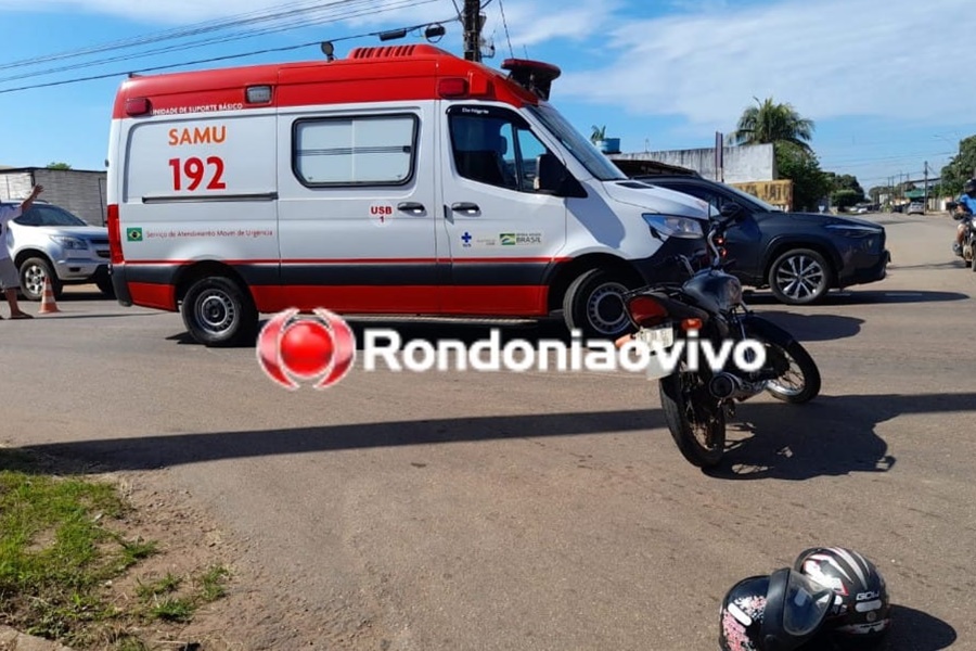 GRAVE: Casal em motocicleta é atropelado por carro que invadiu a preferencial 