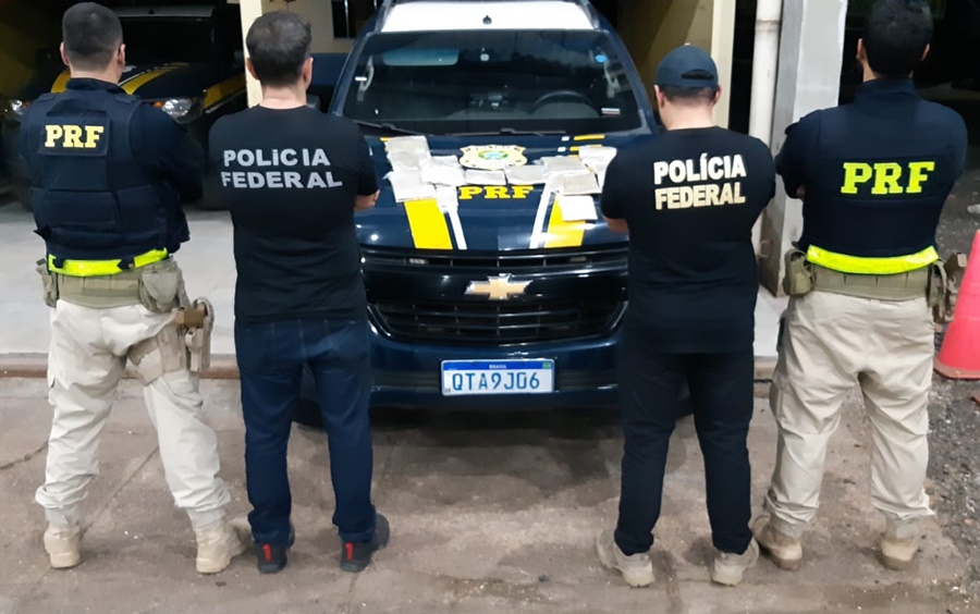 AÇÃO CONJUNTA: PRF e PF apreendem mais de 5kg de cocaína em Pimenta Bueno