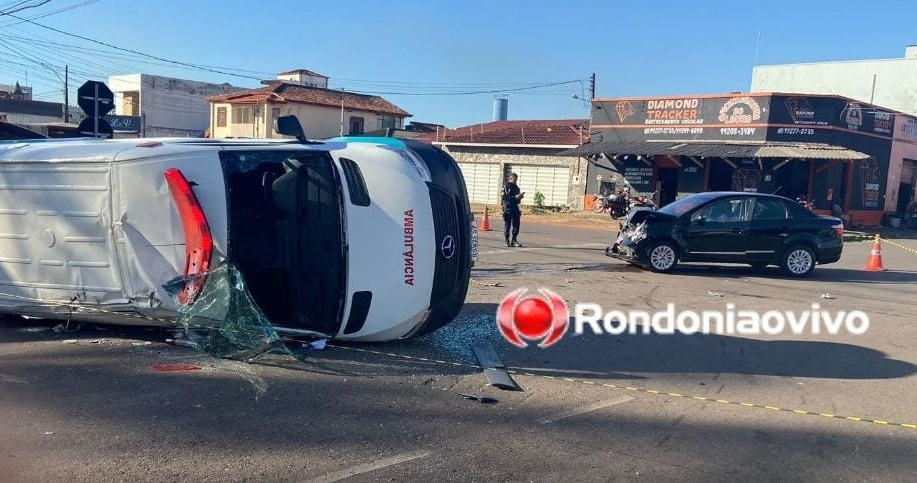 URGENTE: Ambulância capota após grave batida na região Central