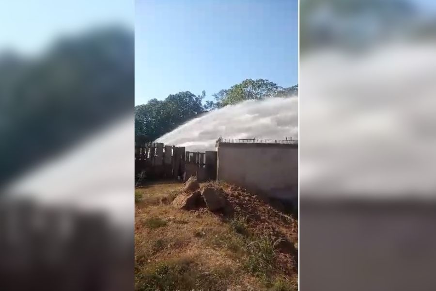 IMPRESSIONANTE: Adutora da Caerd estoura e jorra milhares de litros d’água