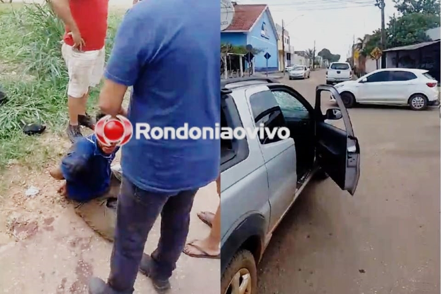 URGENTE: Criminoso é perseguido, atropelado e espancado ao roubar policial