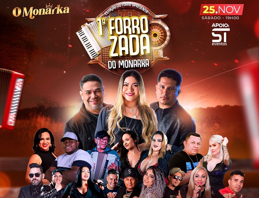 SHOWS: Sábado tem 1ª Forrozada do O Monarka com 12 atrações