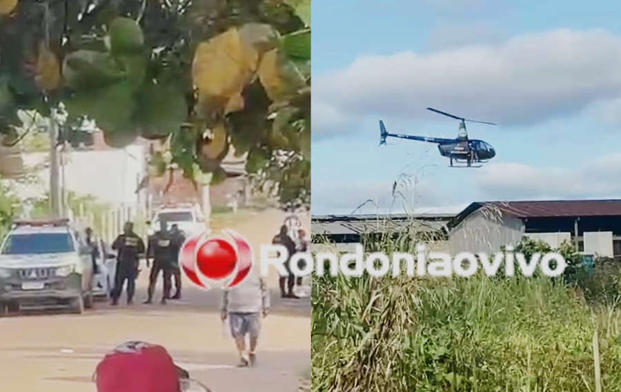 URGENTE: PM com helicóptero montam cerco para tentar localizar ladrões com moto roubada