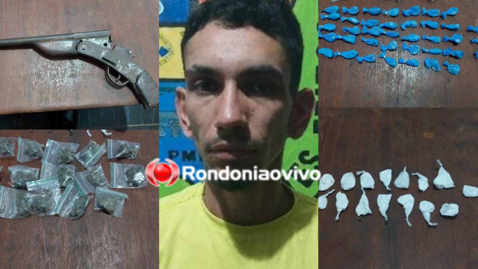 BOCA DO SANSÃO: Dois são presos com 70 porções de drogas e arma em casa abandonada