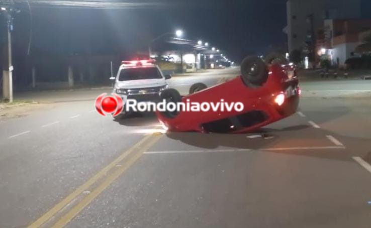 'ABANDONADO': Carro é encontrado capotado na Avenida Abunã 