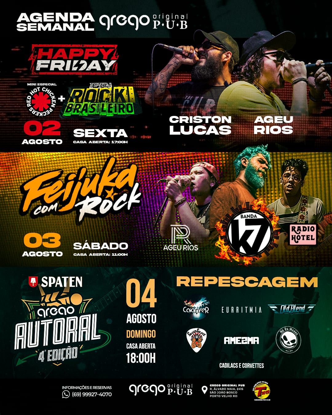 ROCK: Confira a agenda semanal do Grego Original